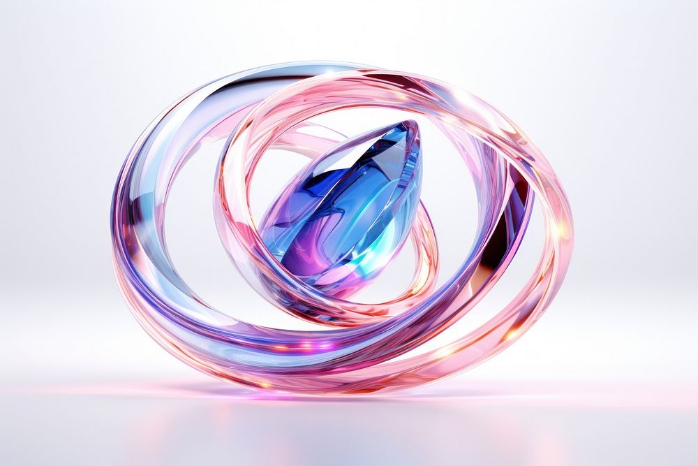 Floating spiral geometric spring gemstone jewelry crystal.