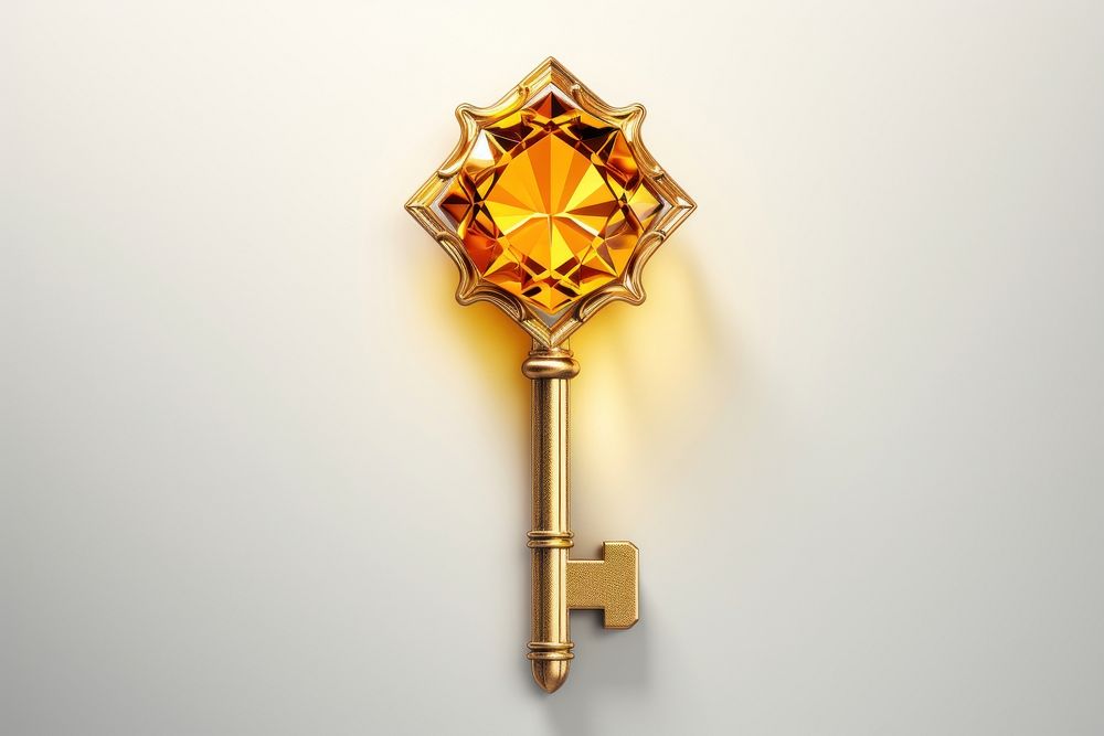 Golden key jewelry illuminated accessories.