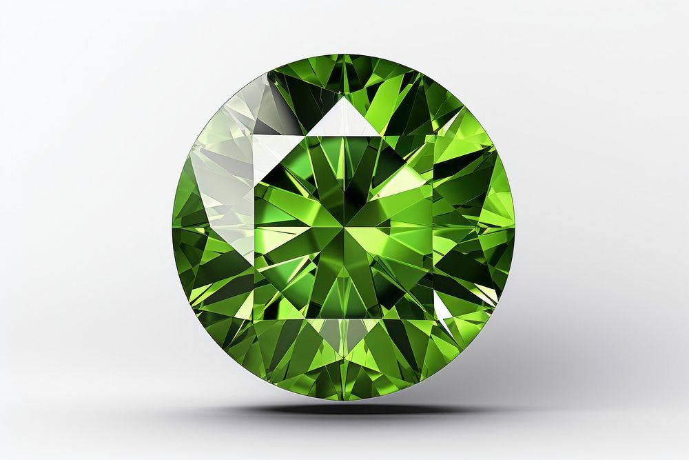 Green round gemstone jewelry diamond.