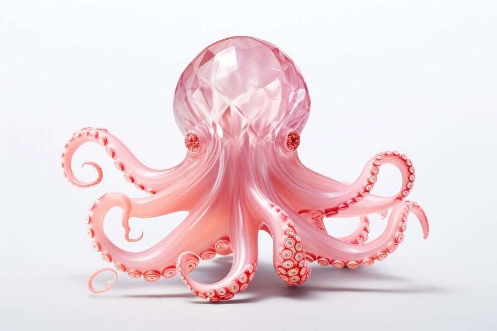 Pink octopus animal invertebrate transparent.