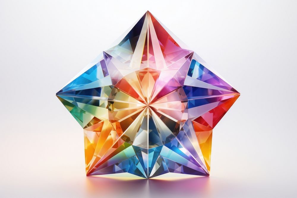 Rainbow octagram gemstone jewelry crystal.