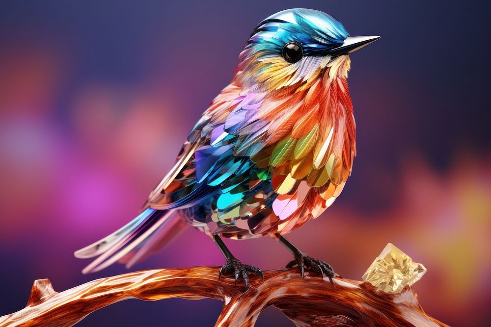 Rainbow bird animal beak creativity.