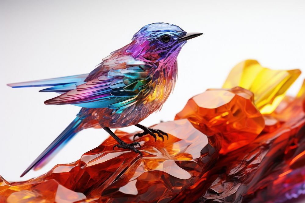 Rainbow bird crystal animal beak.