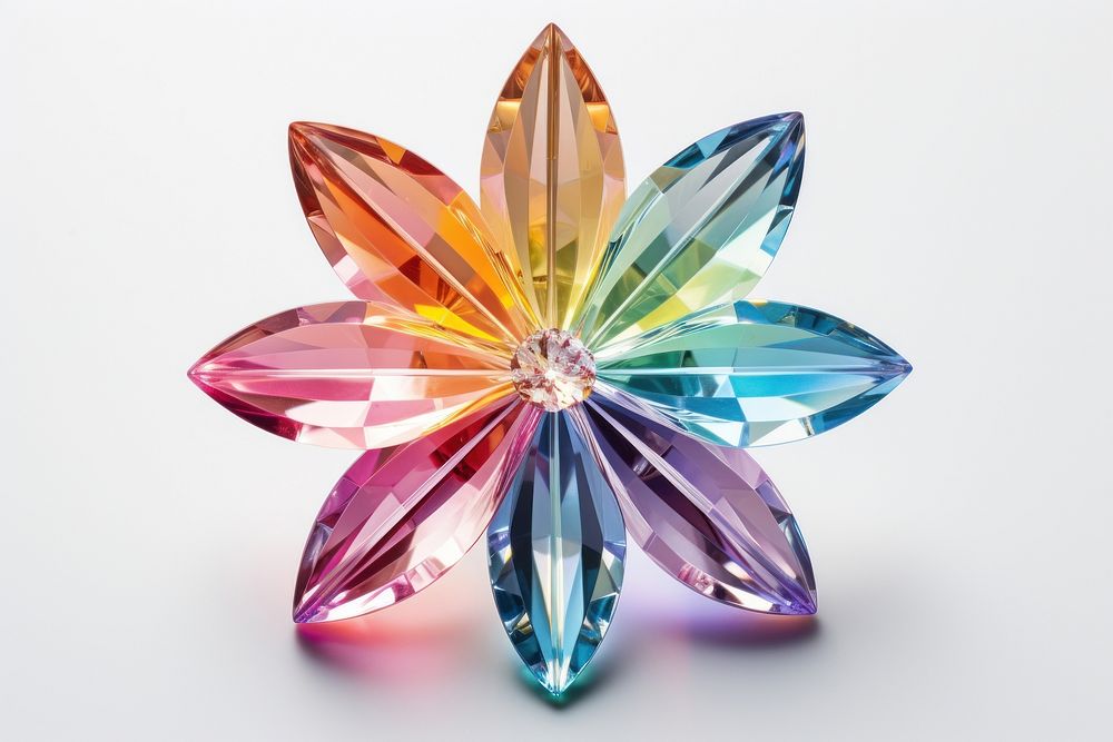 Rainbow daisy gemstone crystal jewelry.
