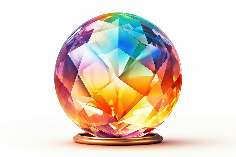 Rainbow hemisphere gemstone jewelry crystal.