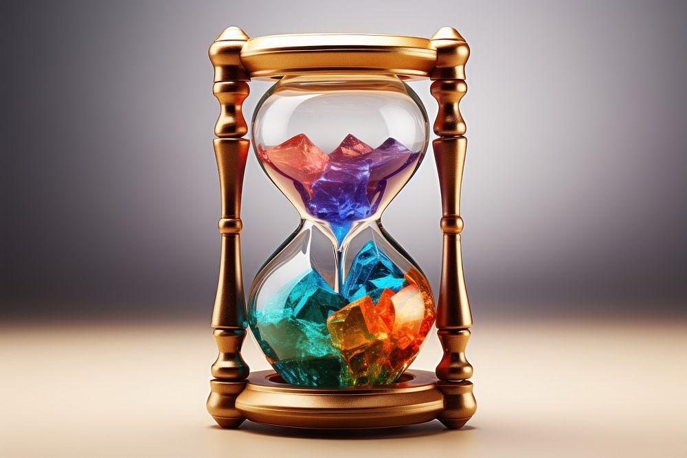 Rainbow sand clock hourglass deadline lighting.