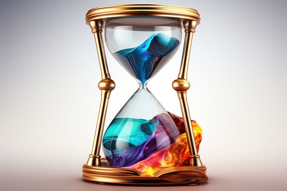 Rainbow sand clock hourglass deadline jewelry.