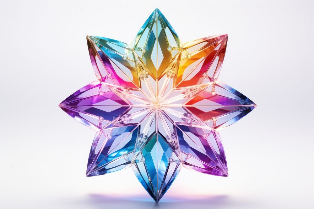 Rainbow snowflake crystal gemstone jewelry.