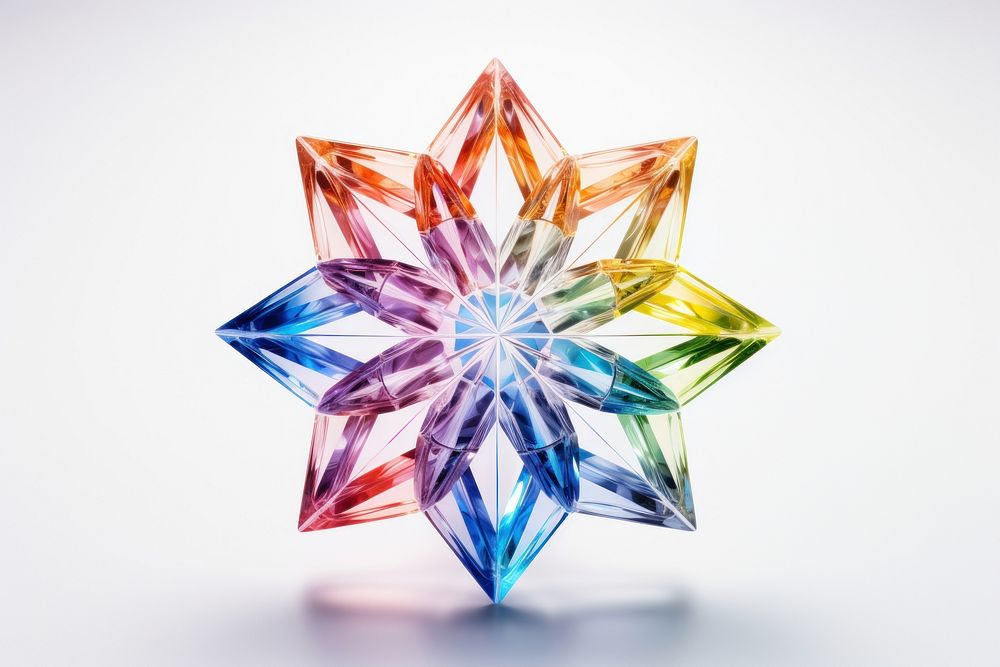 Rainbow snowflake crystal gemstone jewelry.