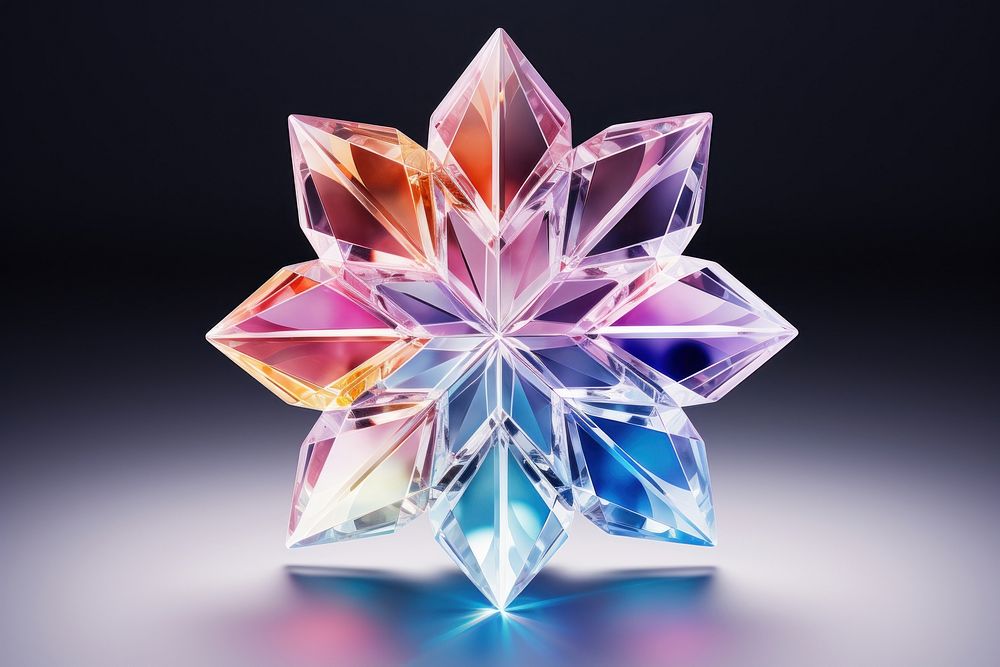 Rainbow snowflake gemstone crystal jewelry.