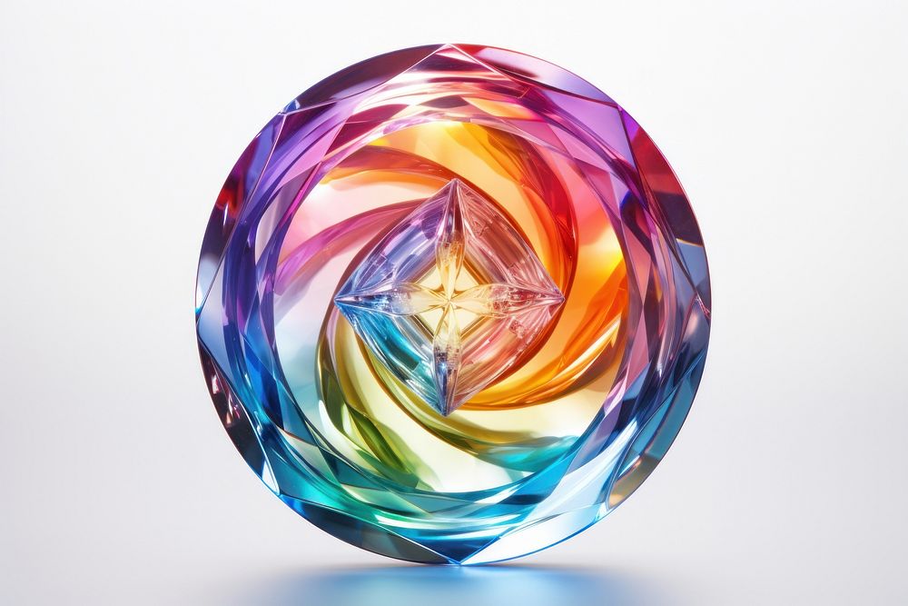 Rainbow spiral gemstone jewelry crystal.