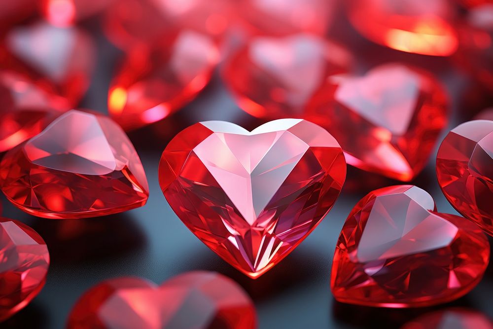 Red heart gemstone backgrounds jewelry.