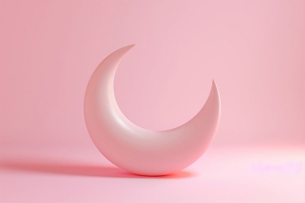 3d render icon of crescent moon astronomy lighting.