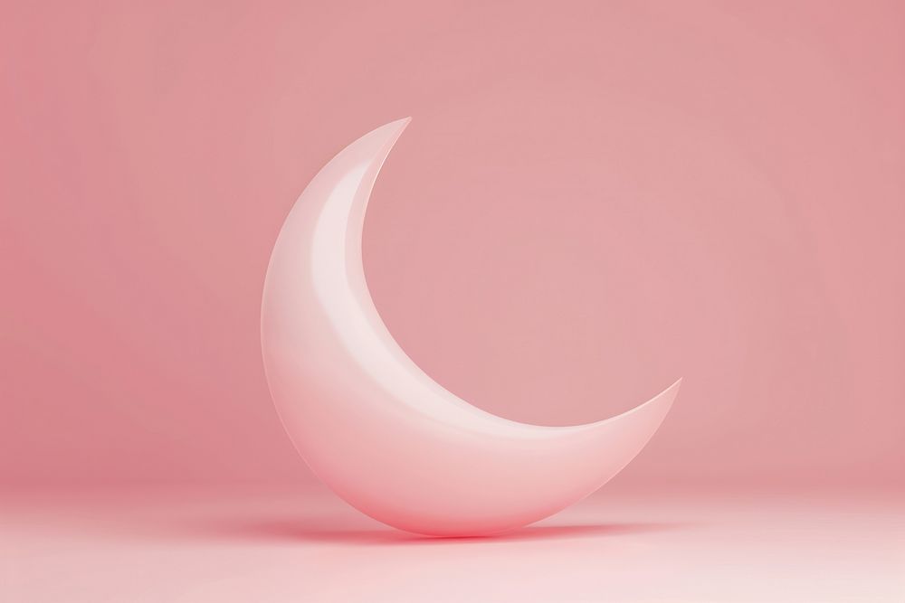 3d render icon of crescent moon astronomy lighting.