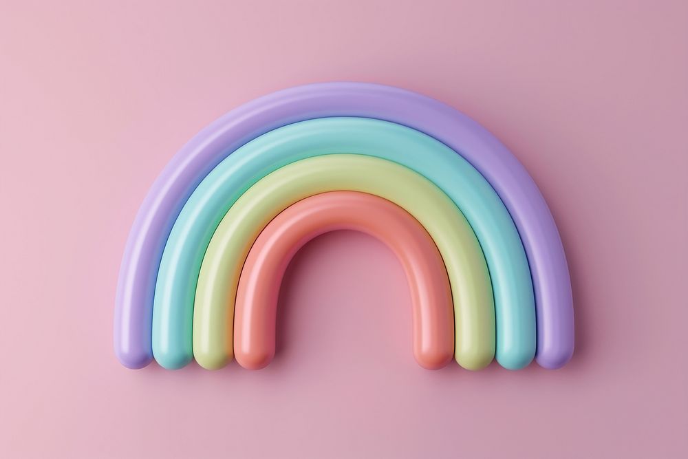 3d render icon of cute rainbow variation spectrum idyllic.