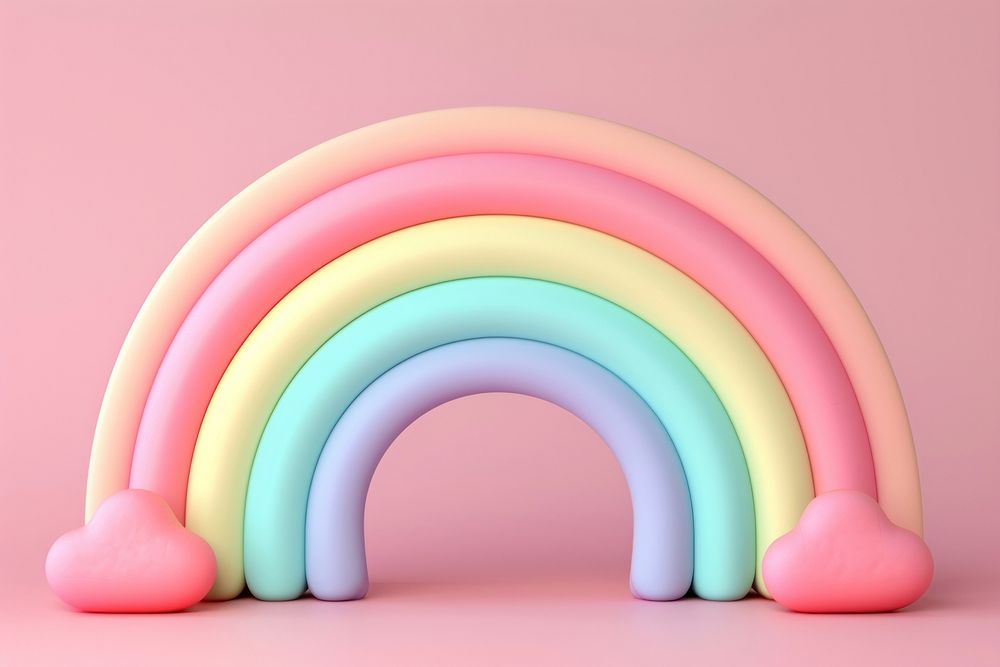 3d render icon of cute rainbow architecture simplicity spectrum.