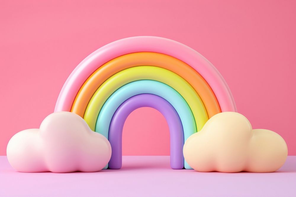 3d render icon of cute rainbow confectionery spectrum idyllic.