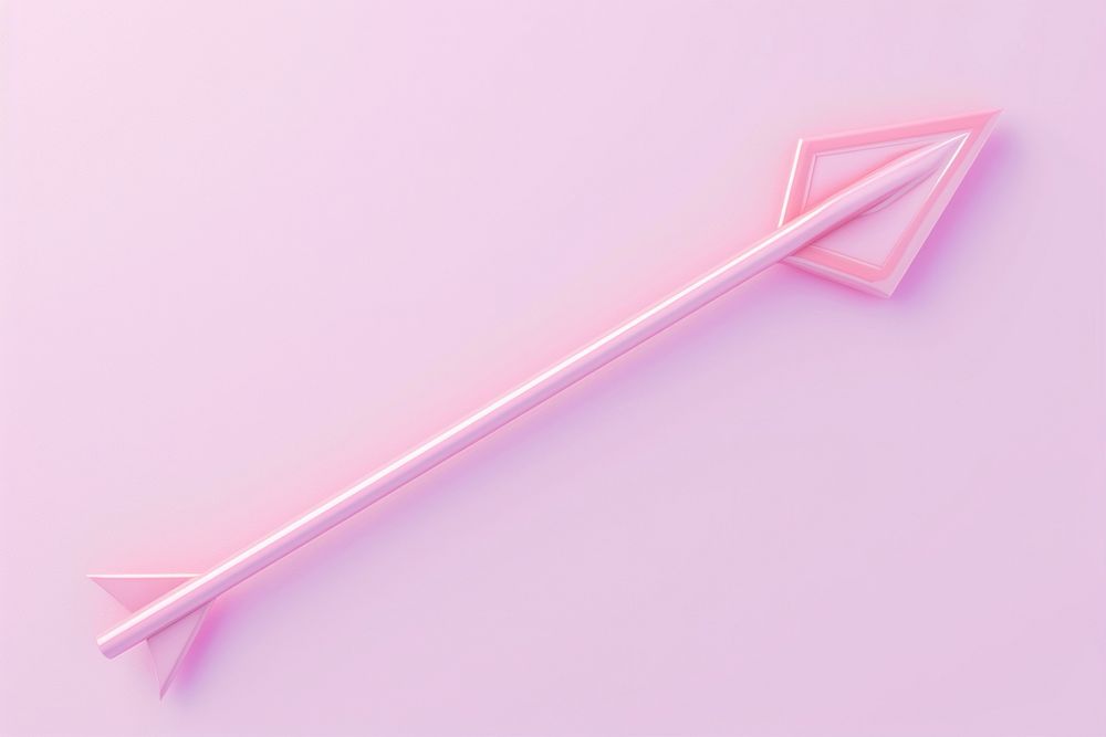 3d render icon of arrow weaponry origami purple.