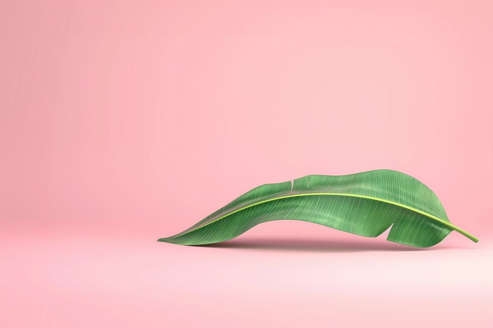 3d render icon of banana leaf plant blossom produce.