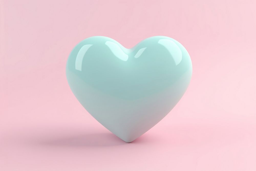 3d render icon of heart jewelry circle symbol.