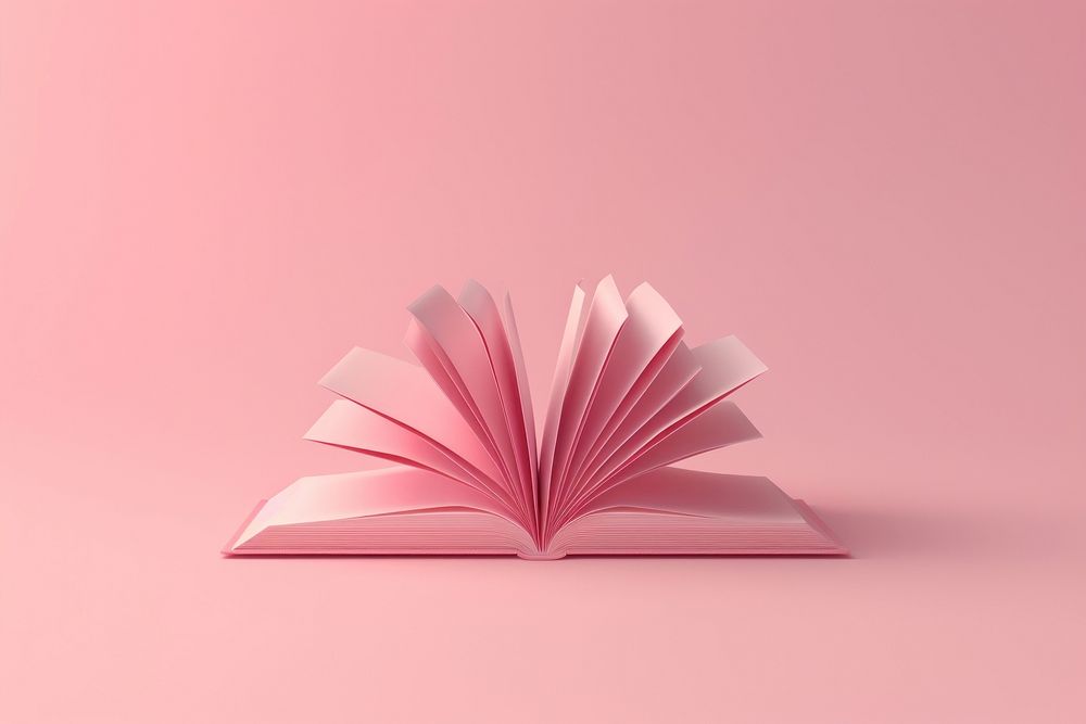 3d render icon of open book publication paper page.