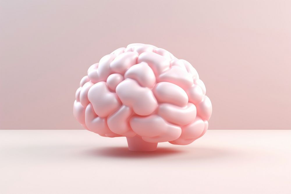 3d render icon of minimal cute brain investment raspberry fireworks.