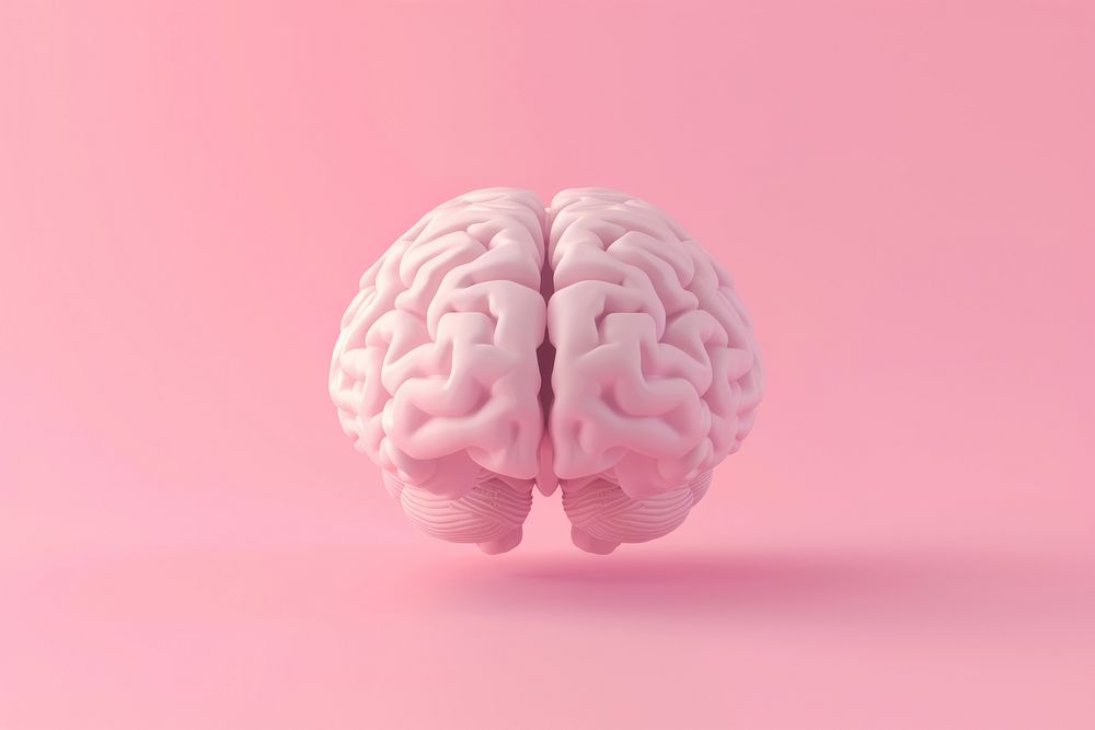 3d render icon of minimal cute brain nature confectionery outdoors.