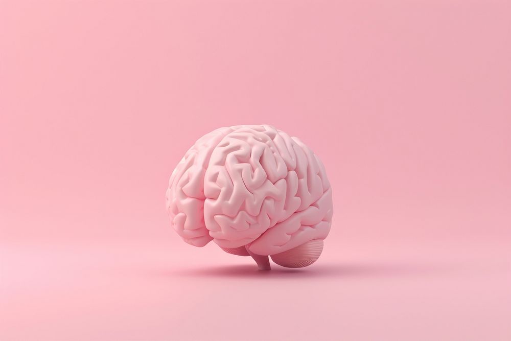 3d render icon of minimal cute brain investment medical pink.