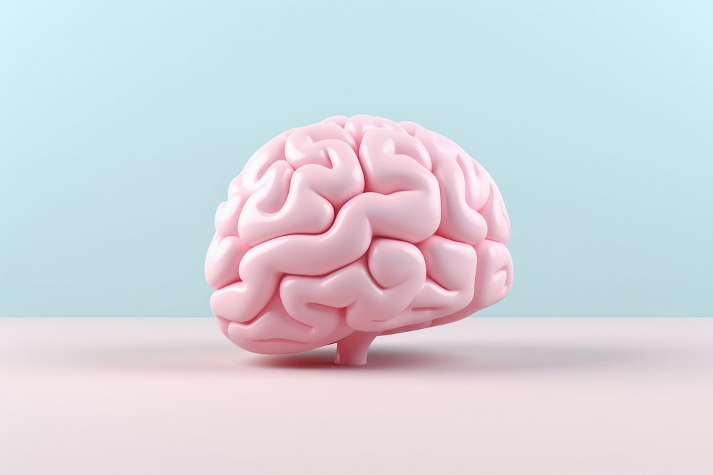 3d render icon of minimal cute brain investment outdoors medical.