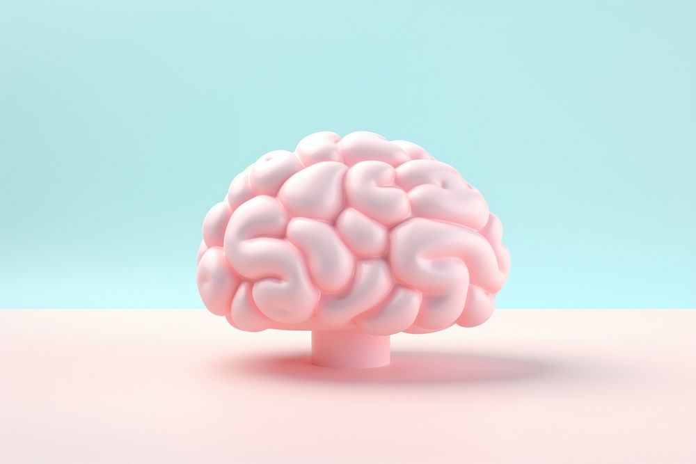 3d render icon of minimal cute brain confectionery investment outdoors.