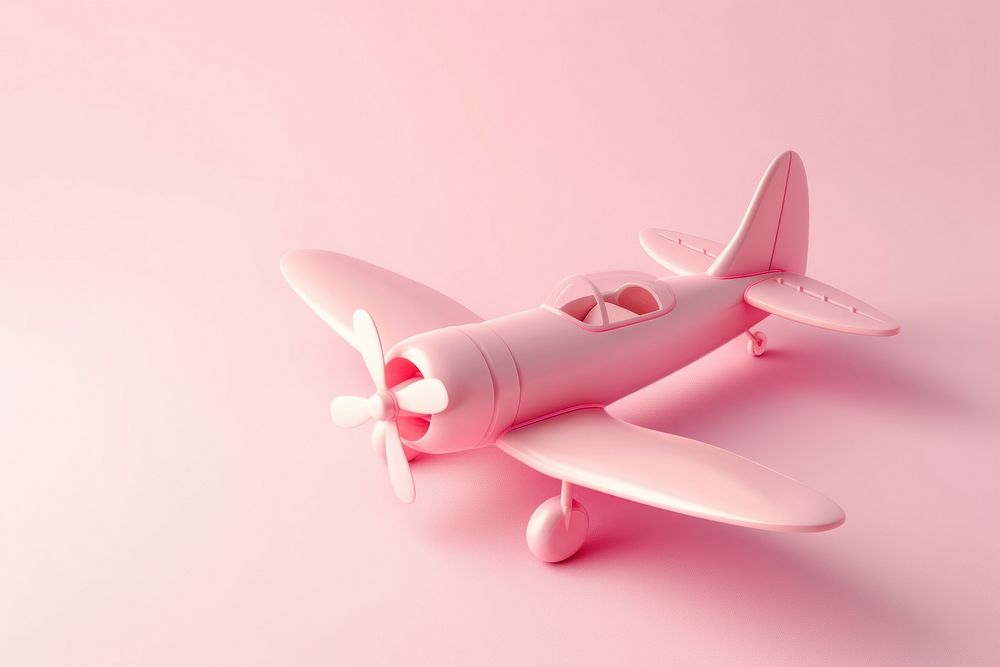 3d render icon of minimal cute colorful plane propeller aircraft airplane.