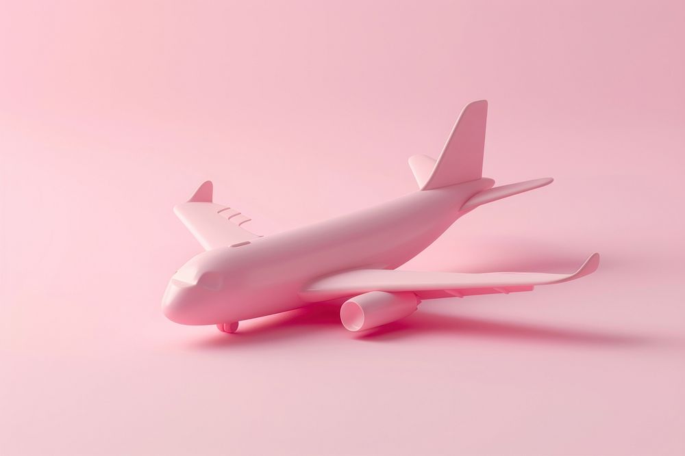 3d render icon of minimal cute colorful plane aircraft airplane airliner.