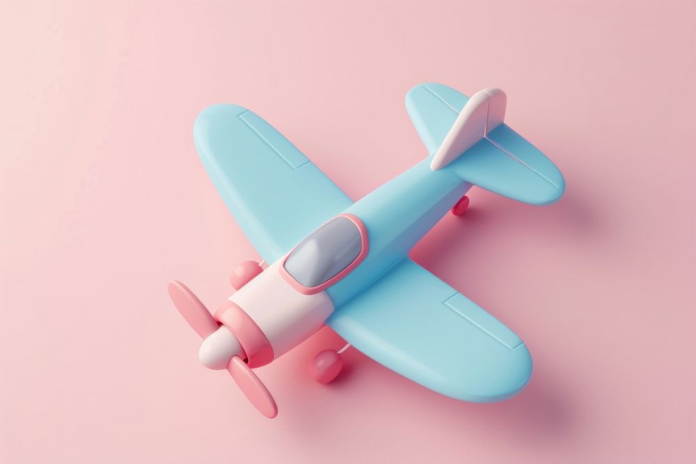 3d render icon of minimal cute colorful plane aircraft airplane vehicle.