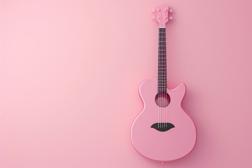 3d render icon of minimal cute pastel guitar performance creativity string.