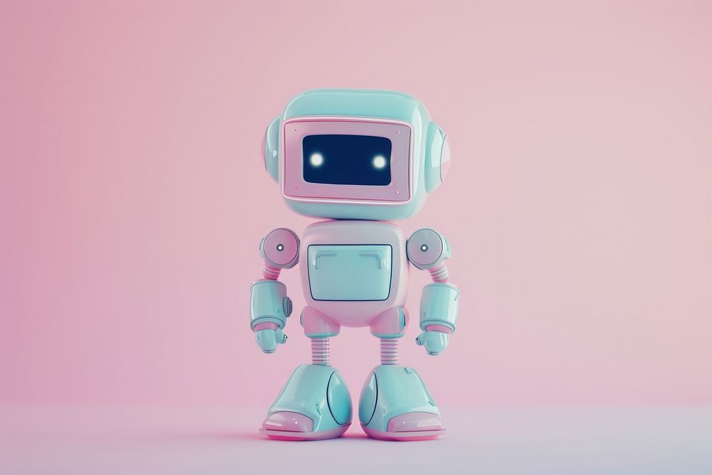 3d render icon of minimal cute pastel robot representation technology futuristic.