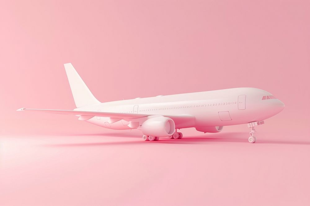 3d render icon of minimal cute plane aircraft airliner airplane.