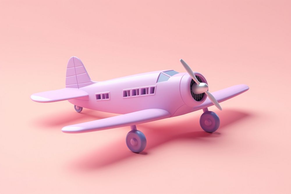 3d render icon of minimal cute plane aircraft airplane vehicle.