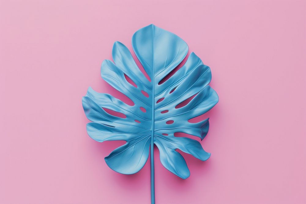 3d render icon of minimal cute tropical leaf nature plant petal.