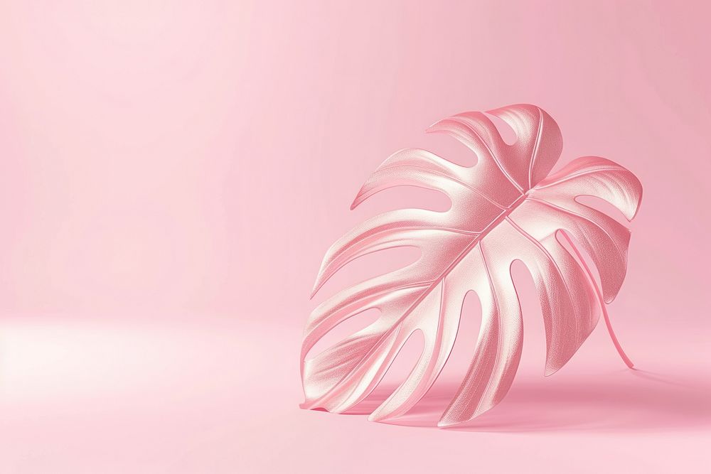 3d render icon of minimal cute tropical leaf plant petal graphics.