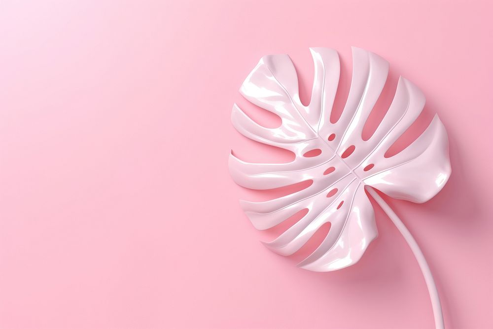 3d render icon of minimal cute tropical leaf petal plant accessories.
