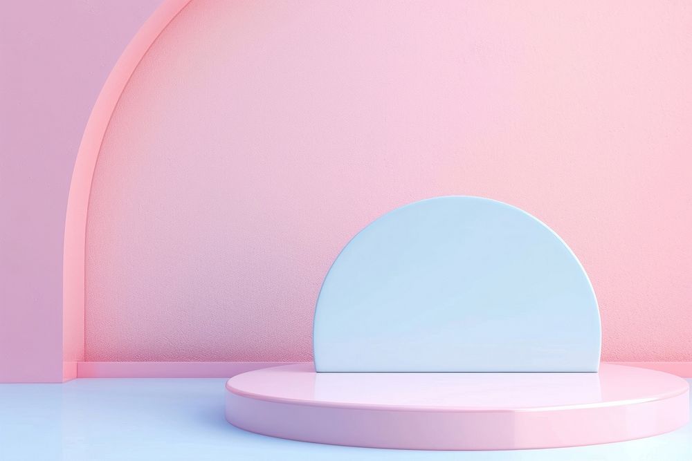 3d render icon of minimal pastel podium architecture absence indoors.