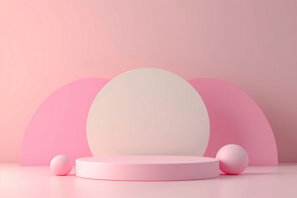 3d render icon of minimal pastel podium medication furniture fondant.