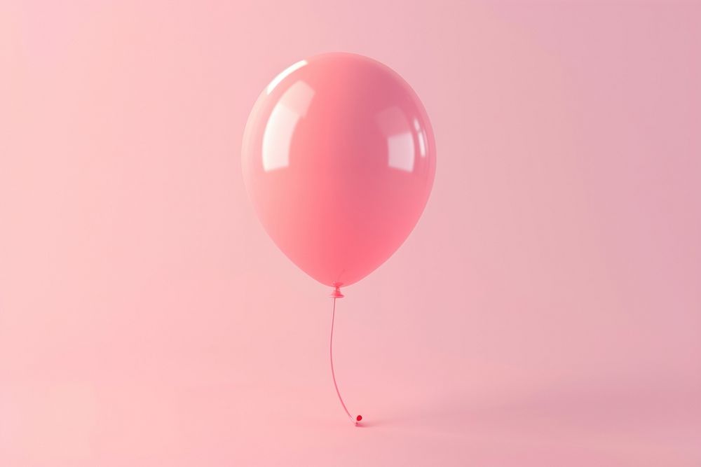 3d render icon of minimalist cute balloon anniversary celebration decoration.