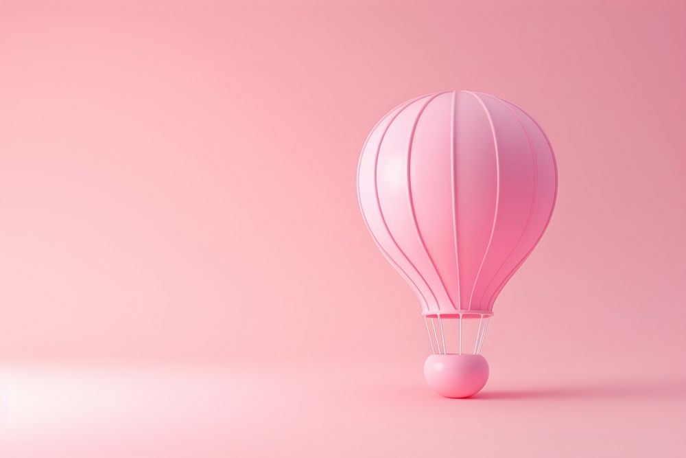 3d render icon of minimalist cute hot air balloon aircraft transportation celebration.