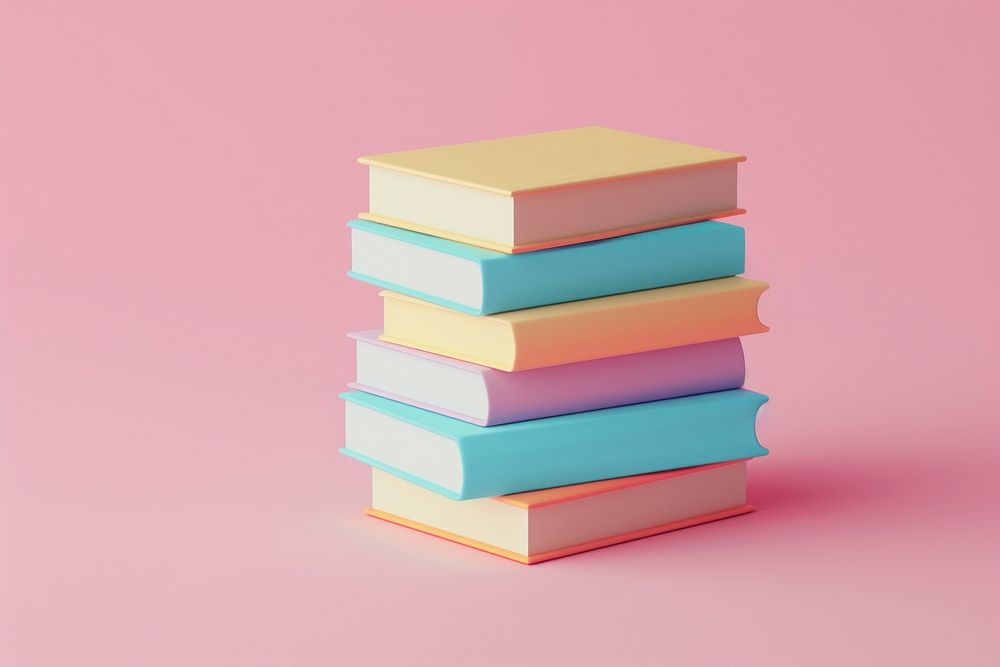 3d render icon of stack of book publication simplicity education.