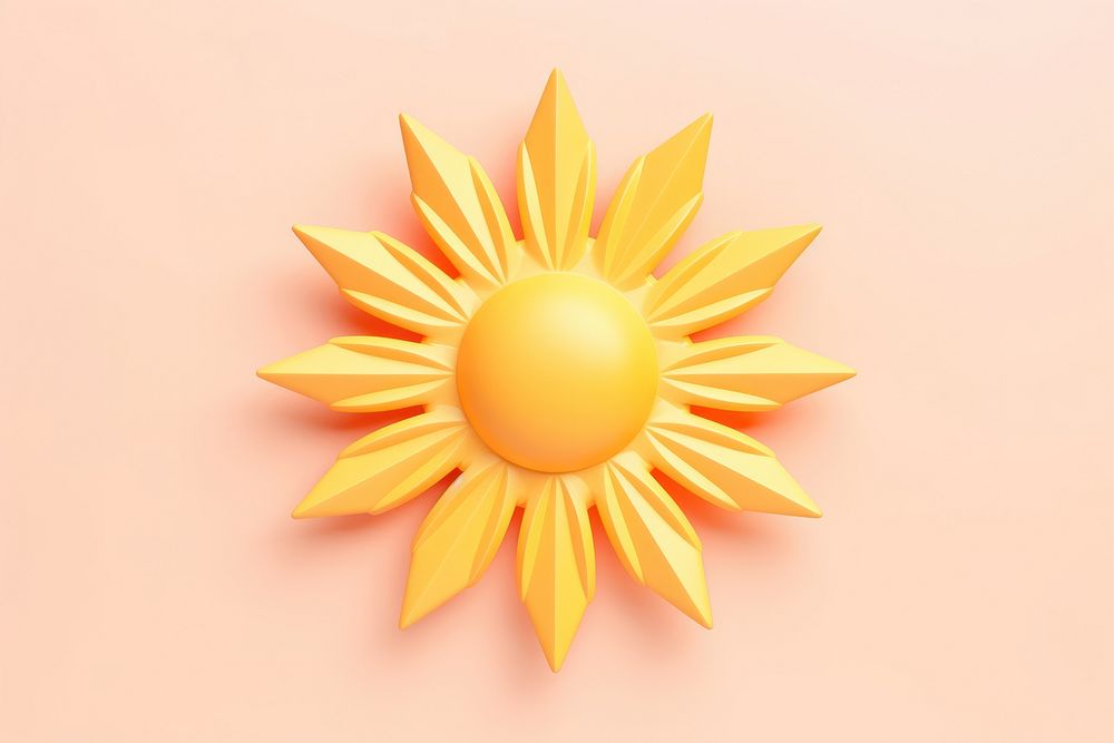 3d render icon of sun flower nature petal.