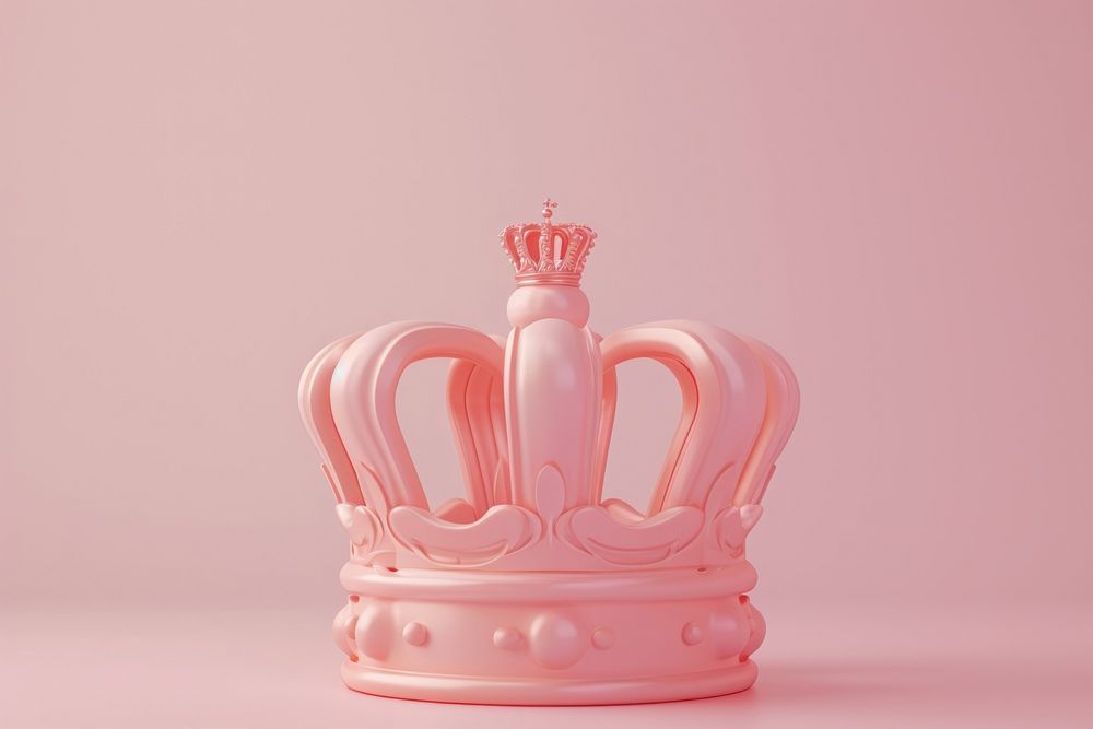 3d render icon of pastel cute crown accessories accessory royalty.