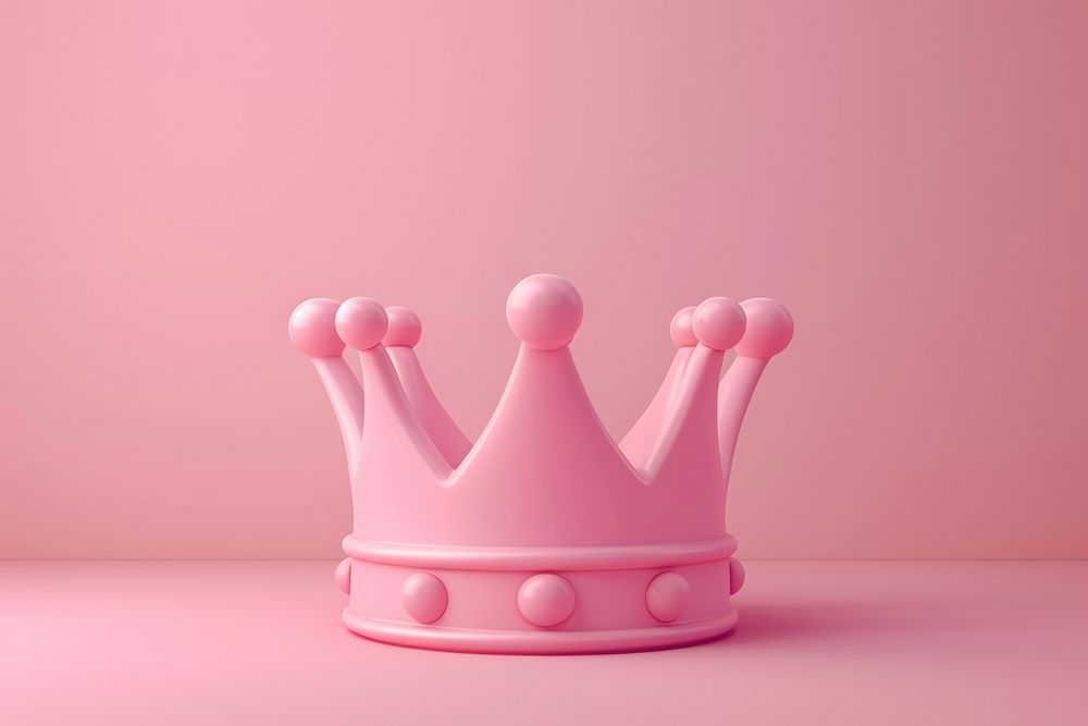 3d render icon of pastel cute crown celebration accessories headpiece.