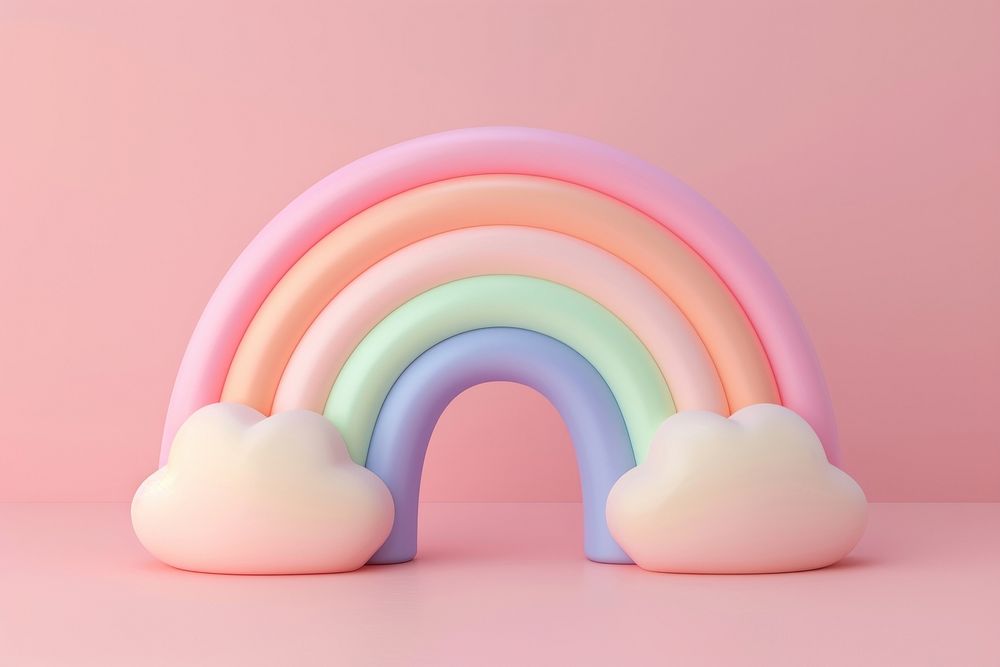 3d render icon of pastel cute rainbow confectionery spectrum idyllic.