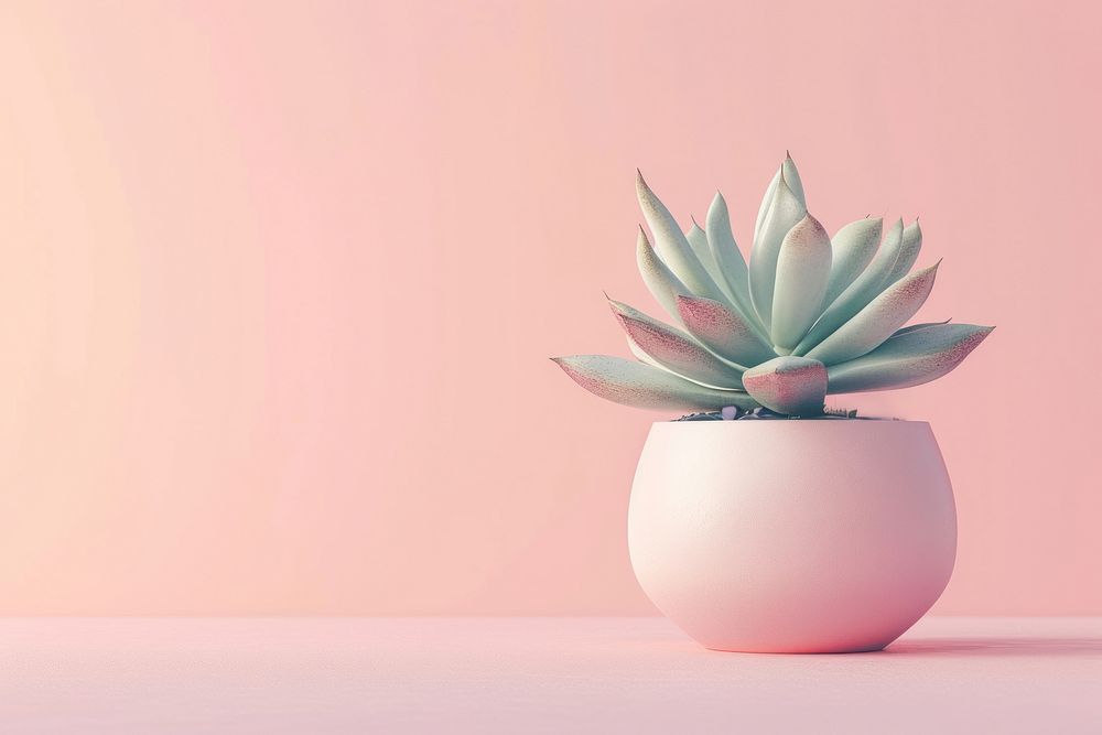 3d render icon of pastel plant vase decoration flowerpot.